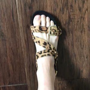 Leopard print guess sandals